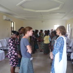 Mhoira Leng and Fran Ashby at the Training for Trainers held in Tanga in November 2012